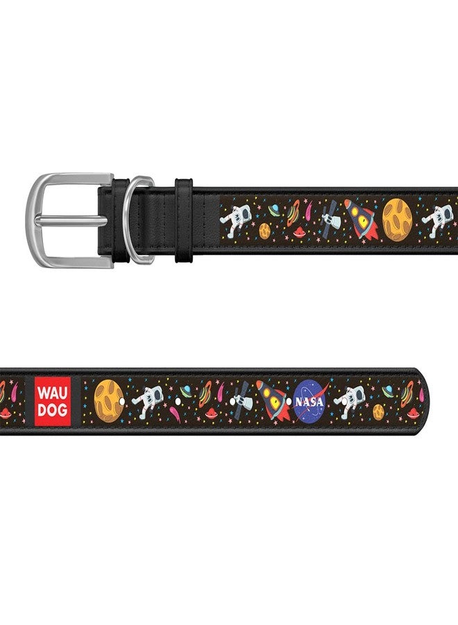 WAUDOG Adjustable Dog Collars - NASA Printed Collars for Dogs & Puppies - Soft Durable & Strong Dog Collars - Nylon Dog Collars for Pets - Black (19-25 cm) - Image 3
